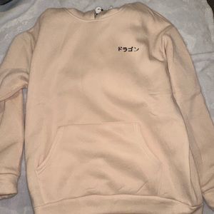 ROMWE guy dragon &letter graphic drawstring hoodie